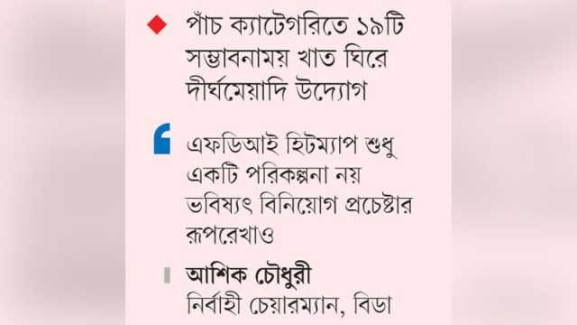বিদেশি বিনিয়োগ টানতে বিডার ‘হিটম্যাপ’