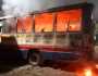 ত্রিশালে মহাসড়কের পাশে দাঁড়িয়ে থাকা বাসে আগুন